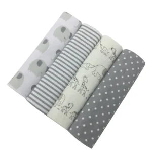4PCS/PACK, Color 100% Cotton Supersoft Flannel Receiving Blankets