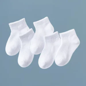 Summer White Mesh Children Cotton Socks (5Pairs)