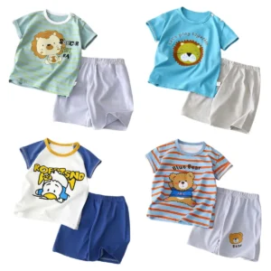 Summer Toddlers Short Sleeves Shirt & Shorts Pants