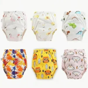 Baby Cotton Training Panties Waterproof Cloth Diapers Reusable